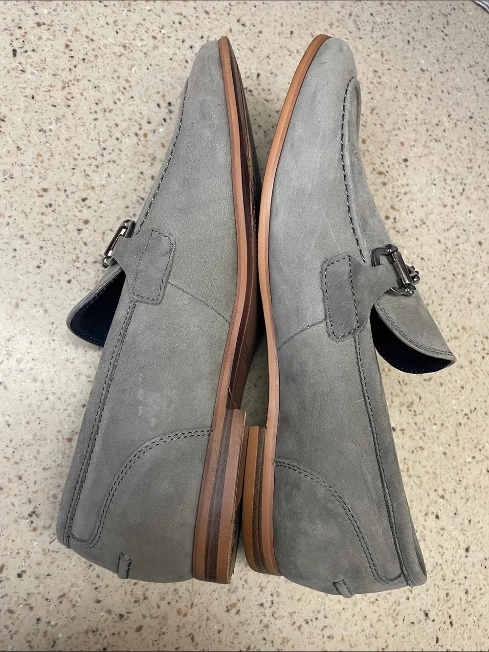 Steve Madden Gray Suede Bit-Detail Slip-On Loafers
